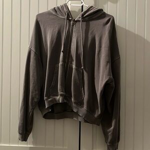Cropped American Eagle Zip Up Hoodie